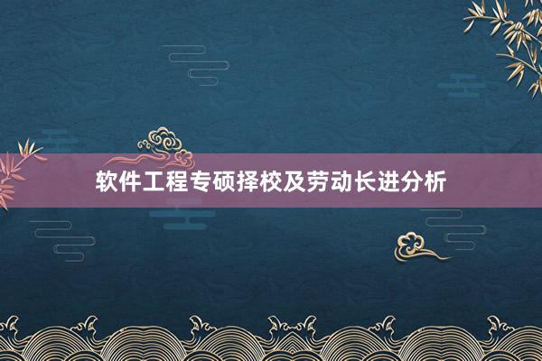 软件工程专硕择校及劳动长进分析
